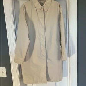 VTG Eddie Bauer single breasted lined light kahki women’s trench coat sz med EUC